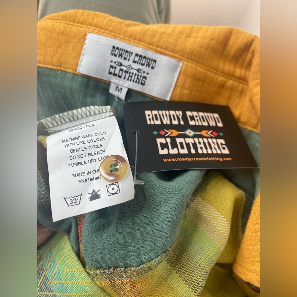 Rowdy Crowd Striped Multicolor Button-Up Short Sl… - image 4